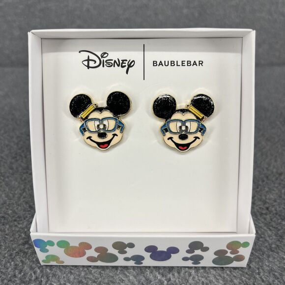 Disney Baublebar Mickey Mouse Glasses Earrings Teacher Pencil Earrings One Pair - Picture 1 of 7